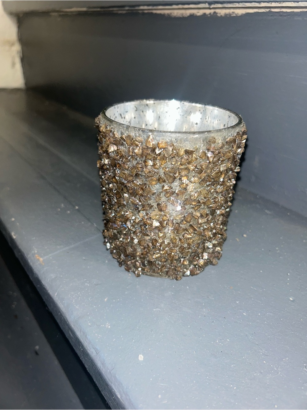 Glittered Brown Rock Candle Holder - Home Accents